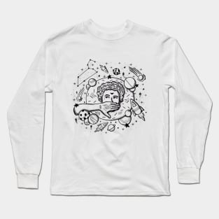 Space Boy Doodle Long Sleeve T-Shirt